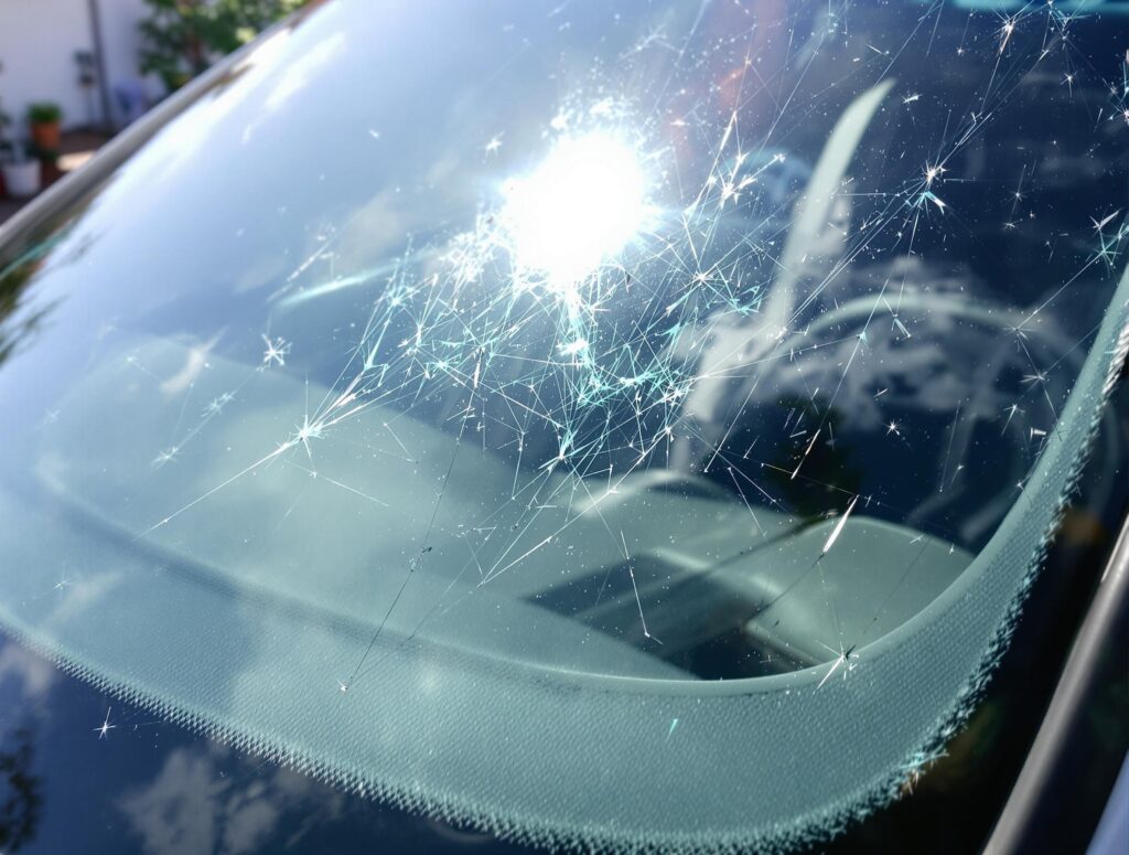 Large cracks in windshields
