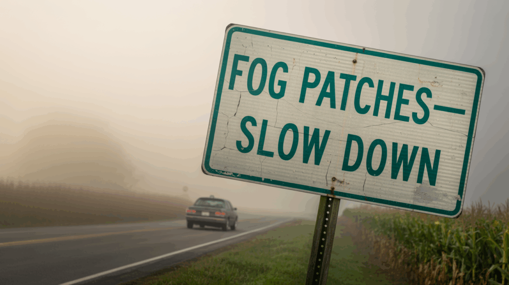 Fog Warning Sign and Advice