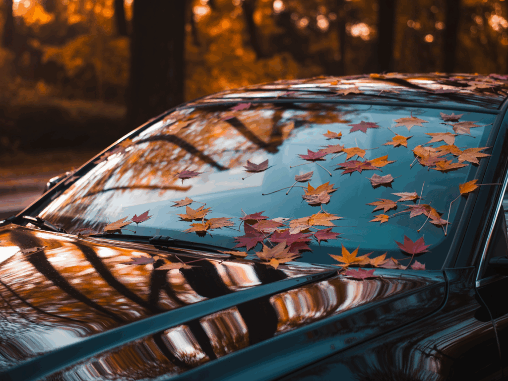 Autumn Leaf Build-Up on Windshield
