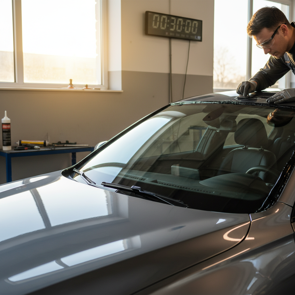 Auto glass adhesive urethane drying