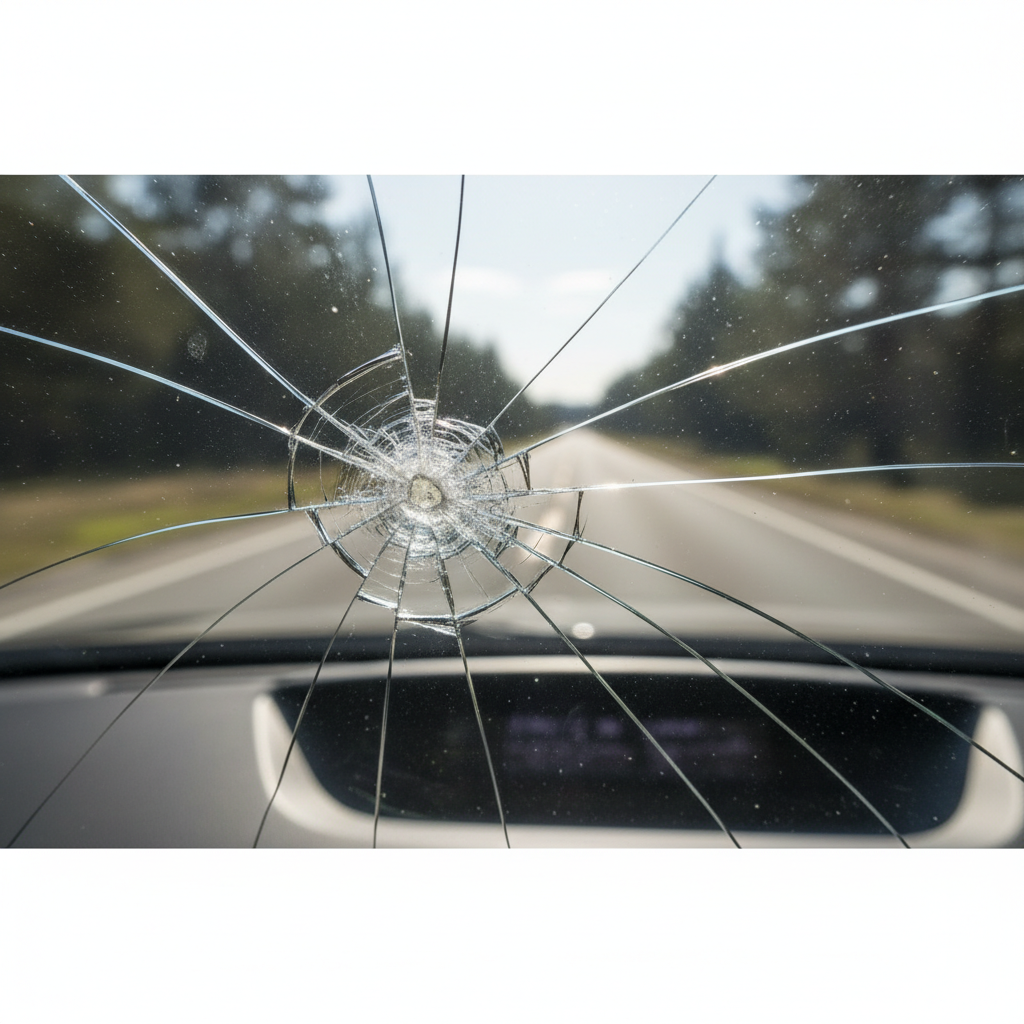 Windshield crack spreading